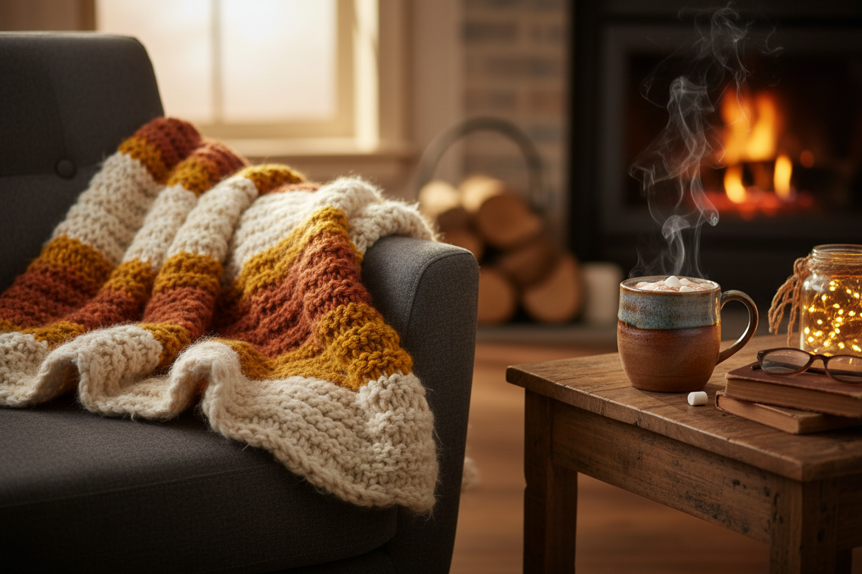 cozy blanket and cup